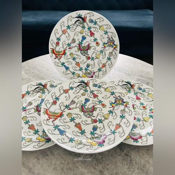 Other - 🛑SOLD🛑 Vintage Set of 4 Mid Century Jingdezhen Zhongguo Butterfly Dinner Plates